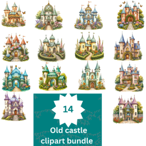 Whimsical Medieval Castle Clipart Bundle – Fantasy Fairy Tale Graphics For Crafts