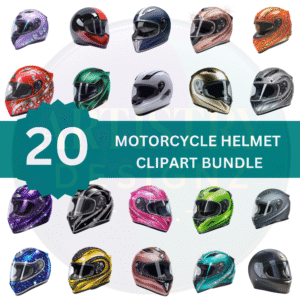 Motorcycle Helmets Clipart Bundle - High-Quality Digital Graphics for Creative Projects