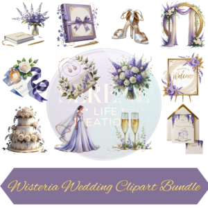 Wisteria Wedding Clipart Bundle - Beautiful Floral Illustrations for DIY Invitations and Decor