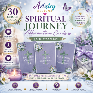 30 Spiritual Journey Inspired Affirmation Cards for Women Christian Printable Bundle Faith-Based Self-Care for Spiritual Growth