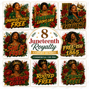 Juneteenth PNG Bundle Black History Freedom African American Woman Clipart