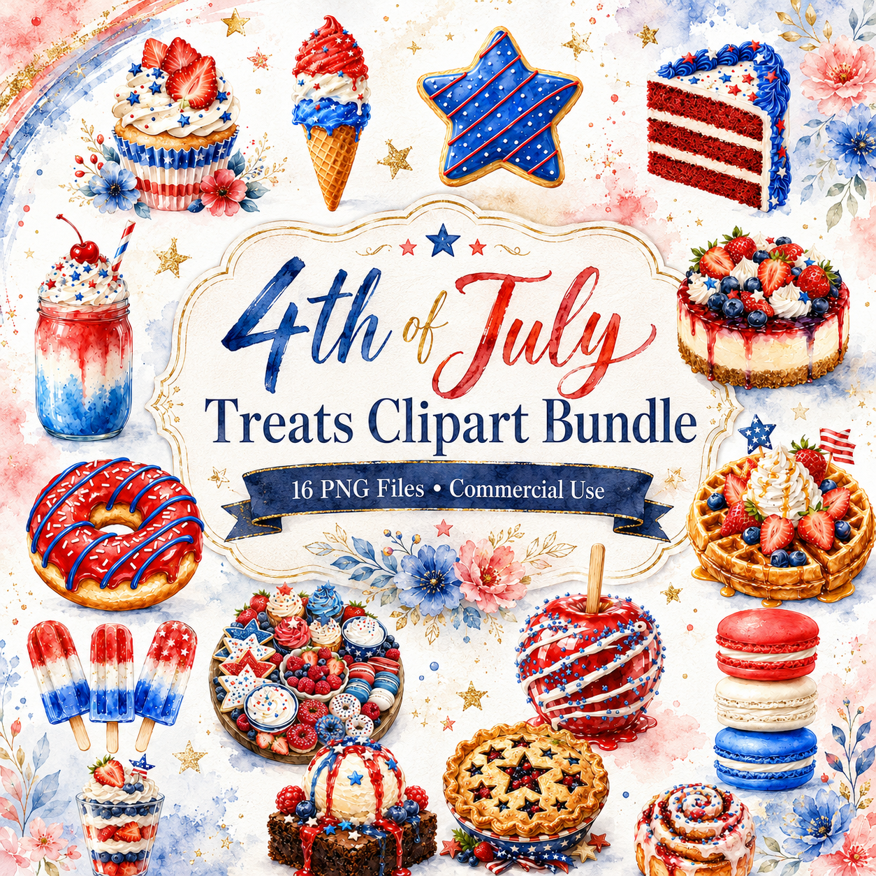 Fourth of July clipart png files 4th of July Treats 16 PNGs