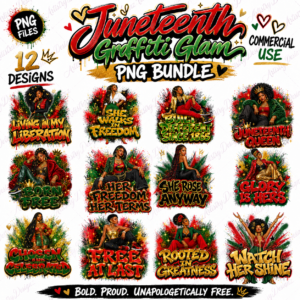 Juneteenth PNG Bundle | Black History Freedom PNG, Graffiti Glam