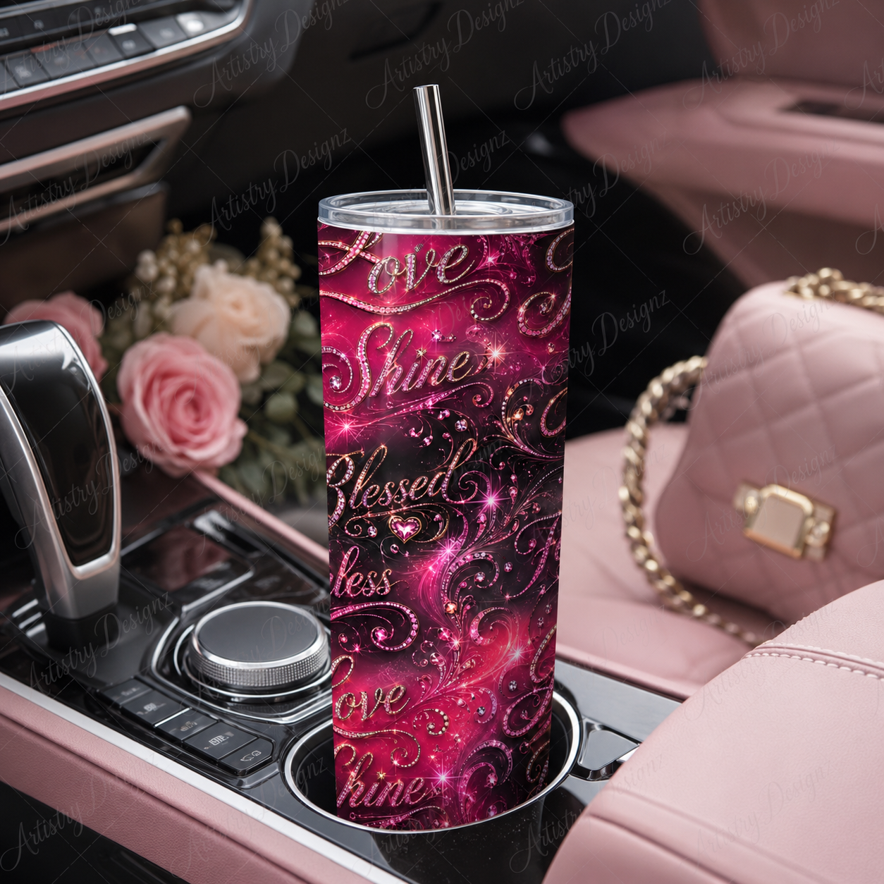Faith Affirmation words Tumbler PNG Sublimation 20 oz Self Love Tumbler - Image 5