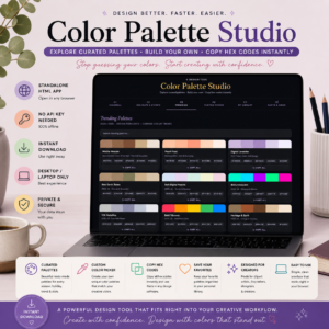 Color Palette Studio App | Instant Download Color Tool | Color Picker & Hex Codes | Design Faster for Digital Projects