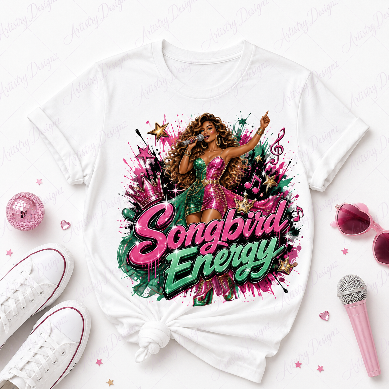 Urban Glam Songstress Divas PNG Bundle, Singer Sublimation Clipart, Music Diva Graphics, Commercial Use Digital Download - Image 2