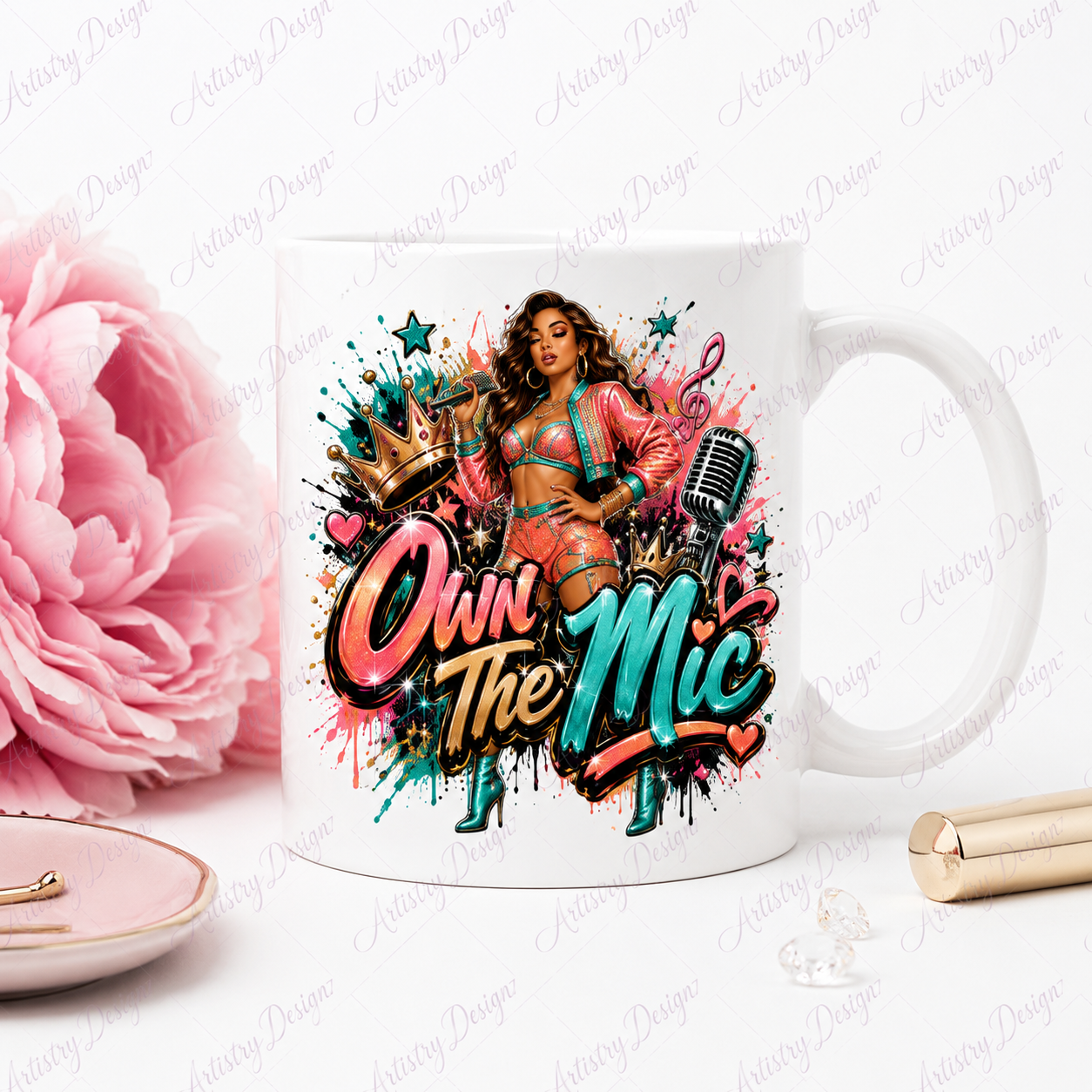 Urban Glam Songstress Divas PNG Bundle, Singer Sublimation Clipart, Music Diva Graphics, Commercial Use Digital Download - Image 3