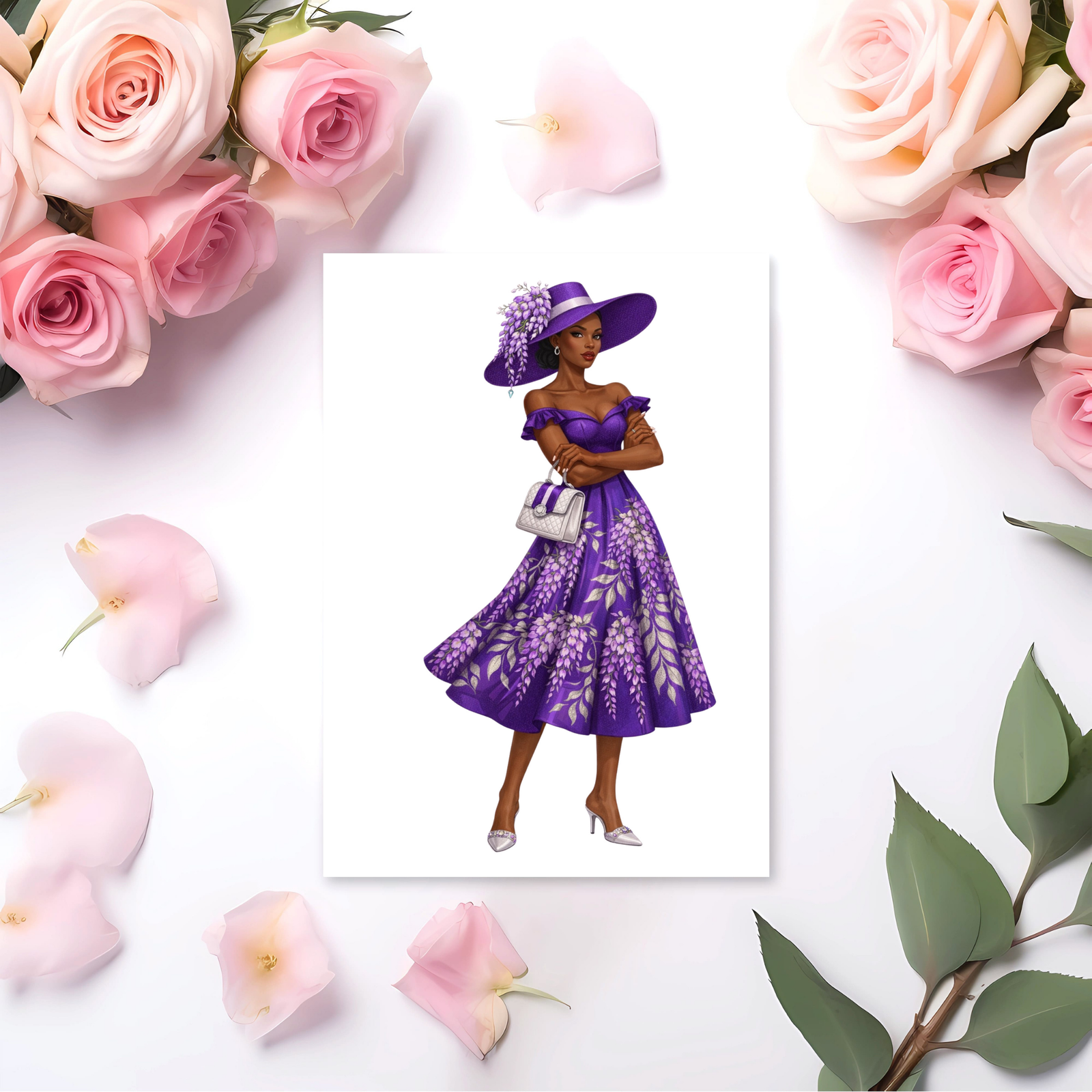 Kentucky Derby Woman Clipart Bundle, Floral Fashion PNGs (Digital Download) - Image 2