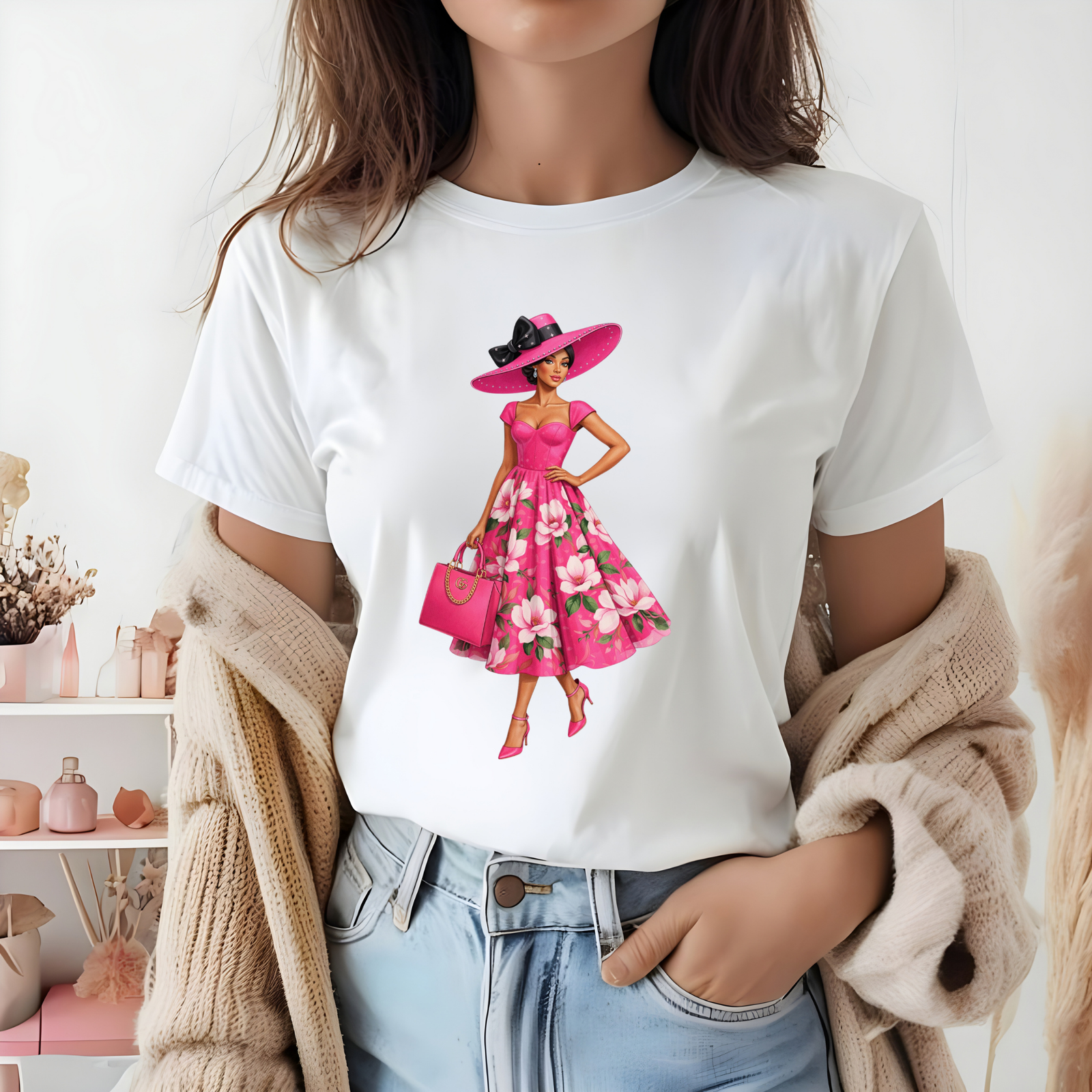 Kentucky Derby Woman Clipart Bundle, Floral Fashion PNGs (Digital Download) - Image 3