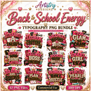School Girl PNG Bundle, 12 Back to School Sublimation Designs, Glam Student School PNG, Classroom Teacher Graphics, Commercial Use