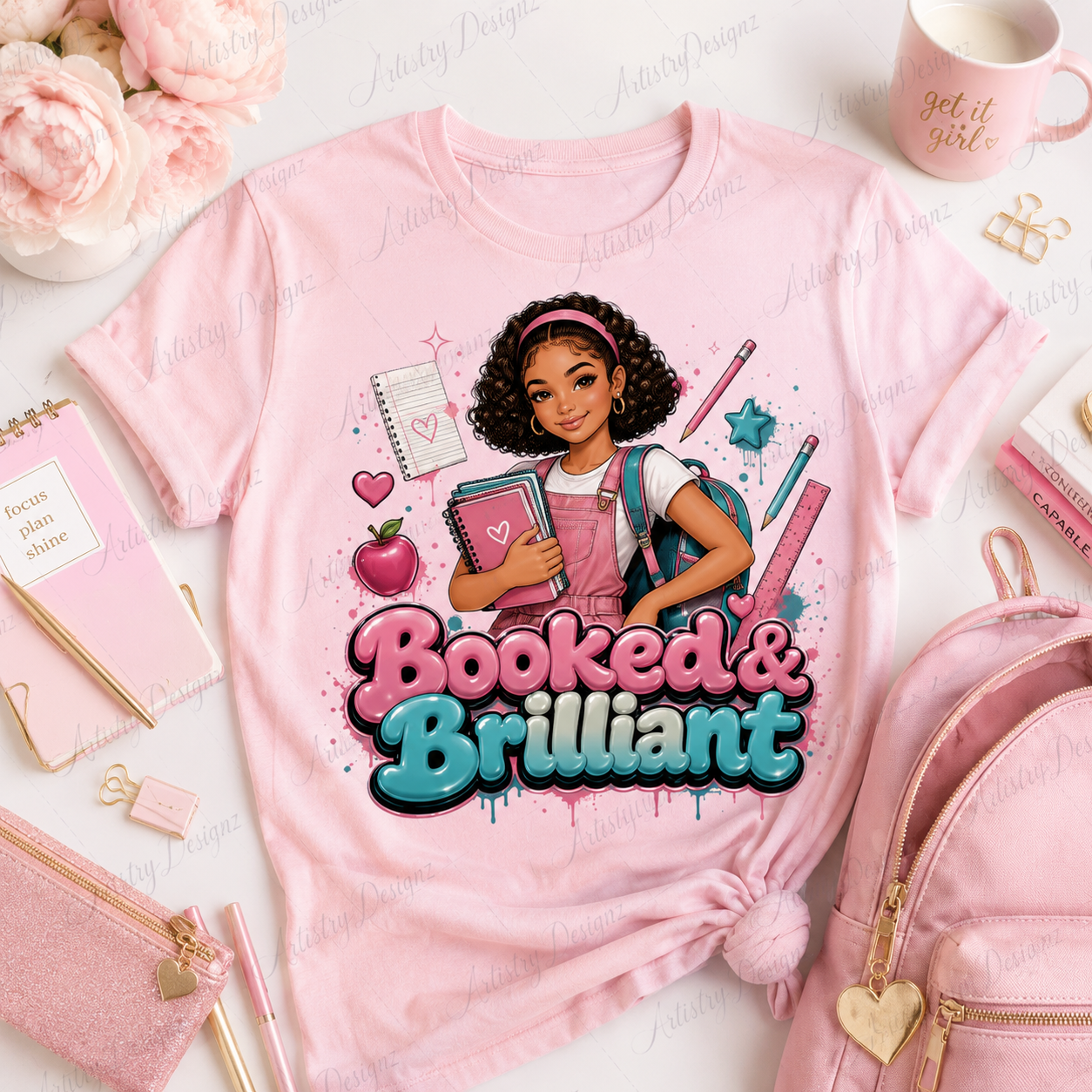 Back to School Girl PNG Bundle, 12 Urban Glam School Designs, Student Sublimation PNG, School Girl Graphics, Commercial Use - Image 2