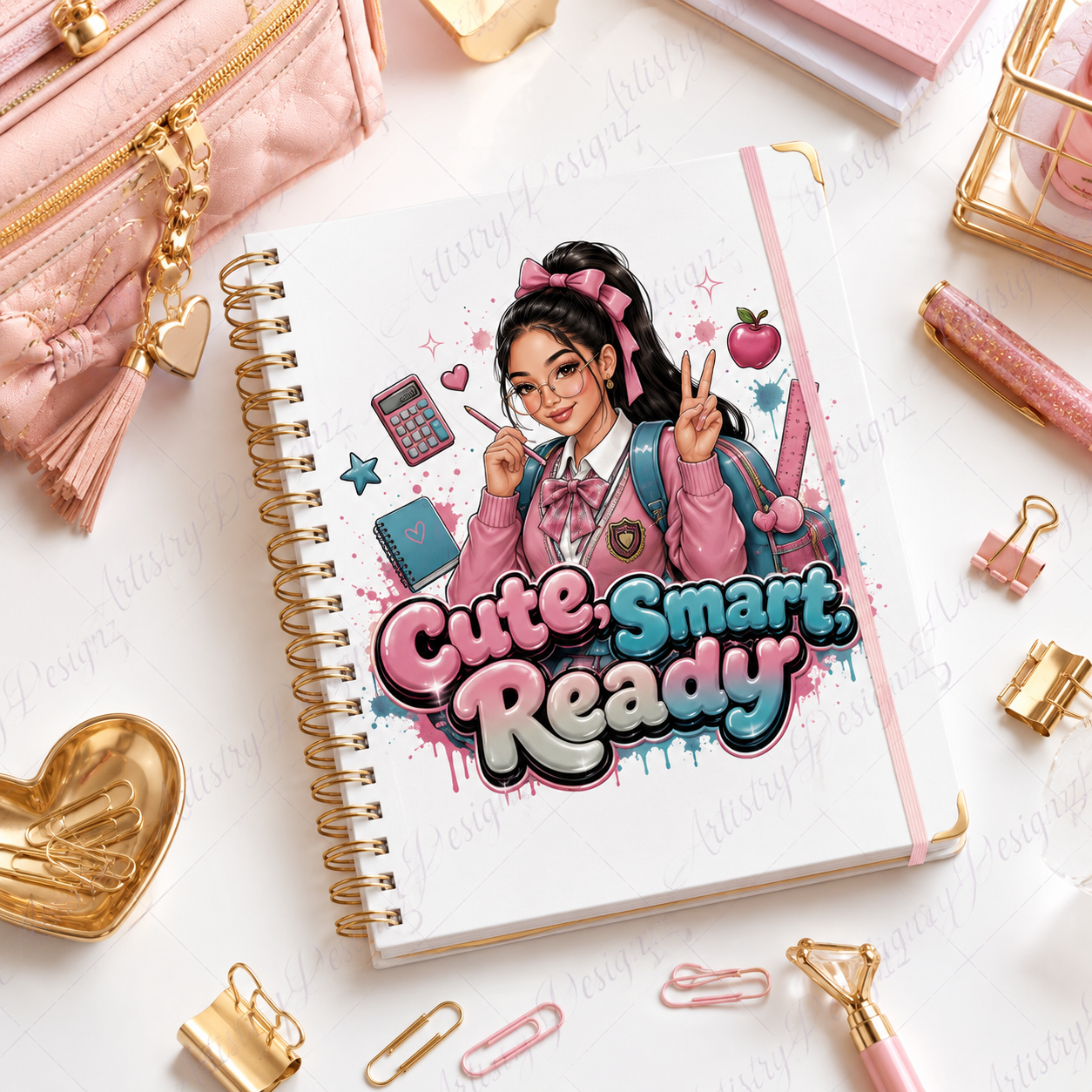 Back to School Girl PNG Bundle, 12 Urban Glam School Designs, Student Sublimation PNG, School Girl Graphics, Commercial Use - Image 3