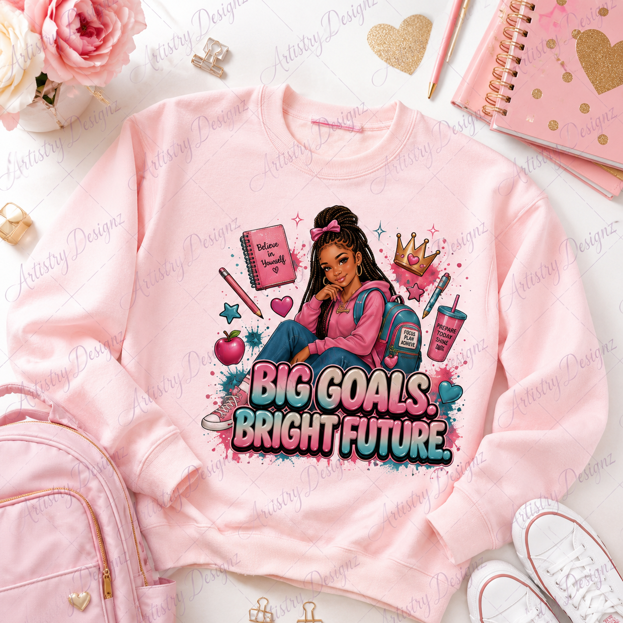 Back to School Girl PNG Bundle, 12 Urban Glam School Designs, Student Sublimation PNG, School Girl Graphics, Commercial Use - Image 9