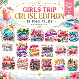 CRUISE girl trip PNG Bundle | 18 Sublimation Designs | Girls Trip Shirt PNG | Cruise Shirt Design | Girls Trip Tumbler | Commercial Use